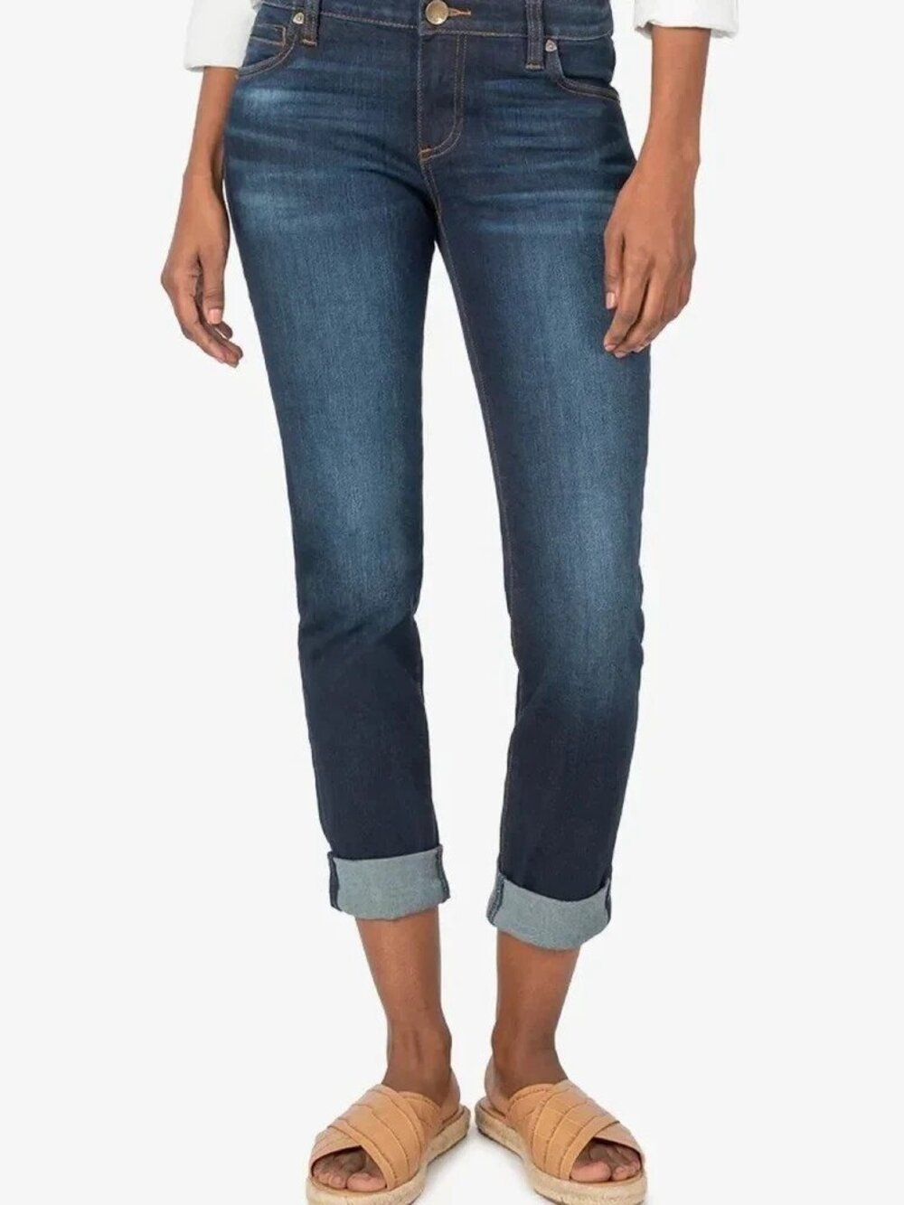Kut from the Kloth Catherine Boyfriend Jeans Women's Size 6 Blue Dark Wash Denim